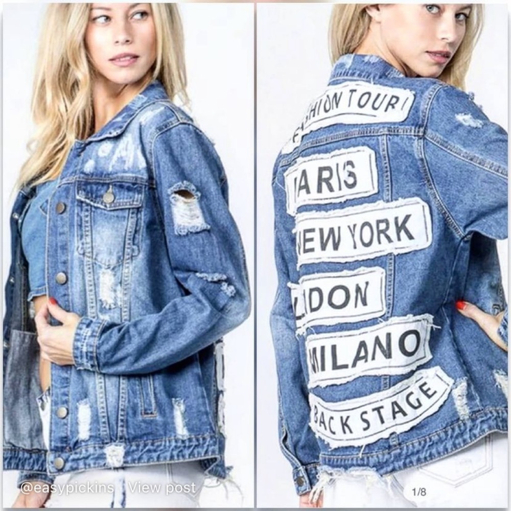 American Bazi Distressed Denim European Tour JKT in L!